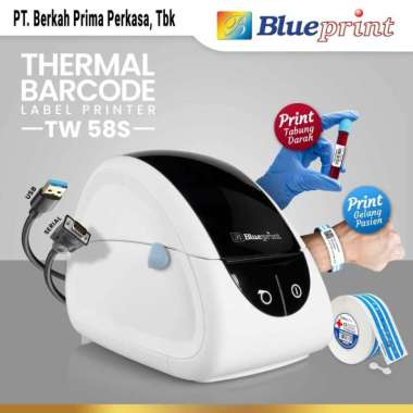 BLUEPRINT TW58S PRINTER THERMAL BARCODE WRISTBAND GELANG PASIEN