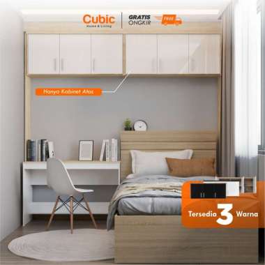 Cubic Upper Bed Cabinet / Kabinet Atas Kasur / LUNA UBC 2 pintu Pas O-Black