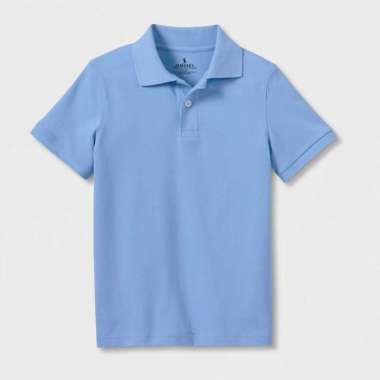 Jemssky Polo Shirt Basic Polo Shirt Polo polos Pria Wanita Keren Biru Muda M