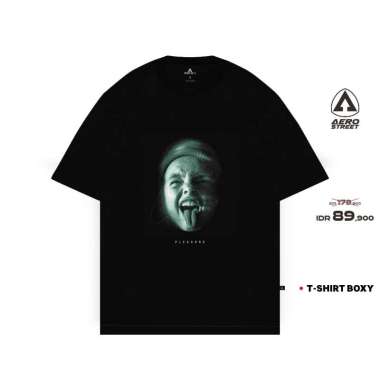 Aerostreet T Shirt Boxy Pleasure Hitam Kaos T shirt FADAA L