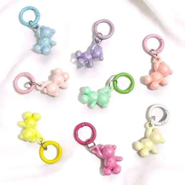 Hanging Bear Resin Keychain Gantungan Kunci Beruang Gelantungan Lucu Key Chain Ganci Teddy Bear Hand