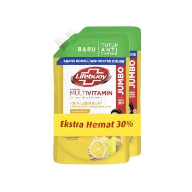 Lifebuoy Lemon Fresh Sabun Mandi Cair Antiseptik Pouch 2 x 825 ml