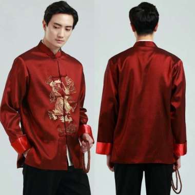 MAN.C.022B BAJU KOSTUM CHEONGSAM PRIA 2 NAGA PAKAIAN TRADISIONAL CHINA M