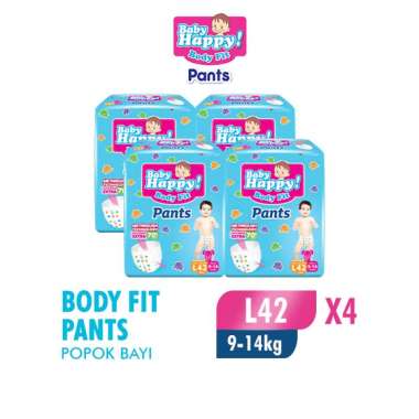 [4 Pcs] Baby Happy Pants L 42 Popok Celana Sekali Pakai