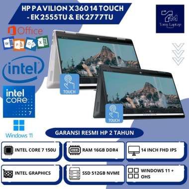 LAPTOP BARU HP PAVILION X360 14 TOUCH INTEL CORE 7 RAM 16GB DDR4 SSD 512GB NVME 14INCH FHD IPS BLU|S