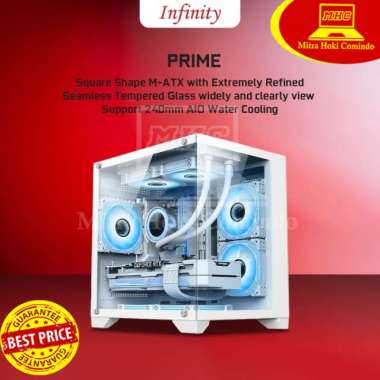 CASING PC GAMING MURAH / CASING KOMPUTER INFINITY PRIME WHITE 3 FAN RGB PC CASE
