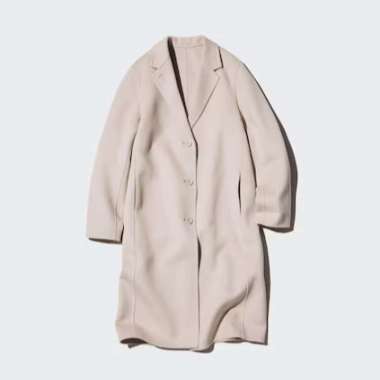 UNIQLO Mantel Panjang Chester Double Face Long Coat wanita natural L