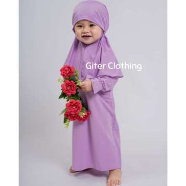 Gamis bayi zedah set kids bahan jersey by giter's clothing baju anak perempuan 1 -4 tahun gamis anak