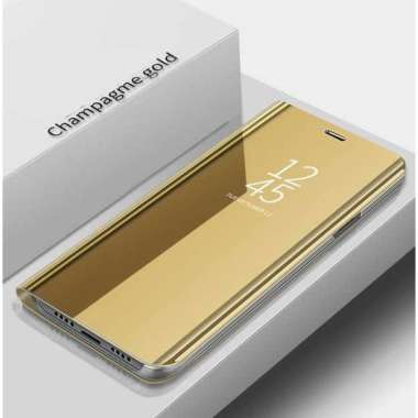 Oppo Reno 3 Case Clear View Mirorr Standing Cover Case Reno 3 Reno3 Gold