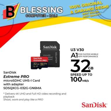 MicroSD SANDISK EXTREME PRO 32GB Speed 100mb/s SDSQXCG-032G-GN6MA