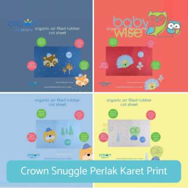 Crown Snuggle Perlak Karet Print - Perlak Alas Ompol Karet Anak Bayi Polos - Yellow