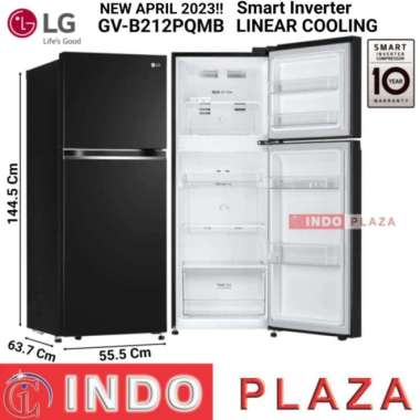 KULKAS LG 2 PINTU SMART INVERTER + LINEAR COOLING GV-B212PQMB
