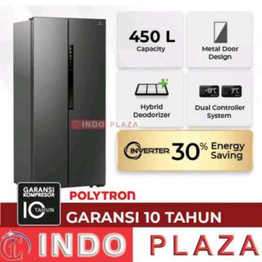 KULKAS POLYTRON SIDE BY SIDE INVERTER PRS-455S