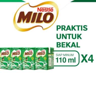 Susu MILO Kotak isi 4 × 110ml Active Go Susu UHT Coklat Malt