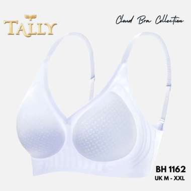 TALLY Bra Wanita Tanpa Kawat Busa Tipis Bahan Nilon Spandex Cup B - C Kait 3 Cloud Bra Fashionable L