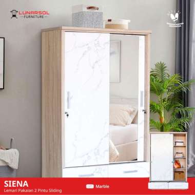 LUNARSOL SIENA Lemari Pakaian 2 Pintu Sliding SIENA MARMER