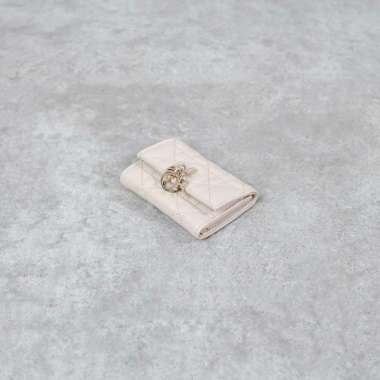 Dompet CHRISTIAN DIOR MY DIOR CREAM LEATHER TRIFOLD WALLET 100% ORIGINAL 9X8CM