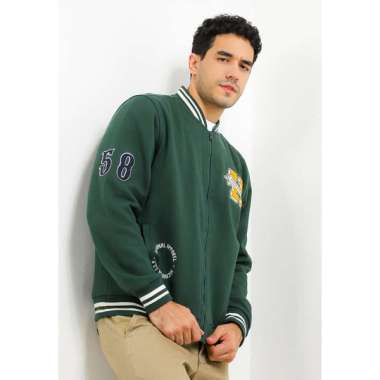 Hush Puppies Thatcher Bomber Jacket With Patch Applique Pria Dark Green S