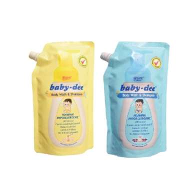 Baby Dee Body Wash & Shampoo Pouch 600 ml - Sabun Sampo Bayi Honey Chamomile