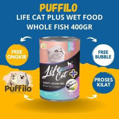 Makanan Kucing Kaleng Basah Life Cat + (PLUS) Whole Fish