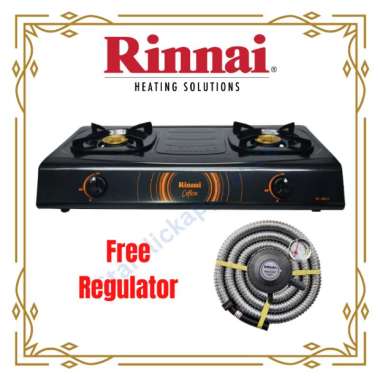 PAKET RINNAI Kompor Gas 2 & 1 Tungku + Regulator & Selang RI 202 S + RMS 206 / RI 522 E / RI 522 C R