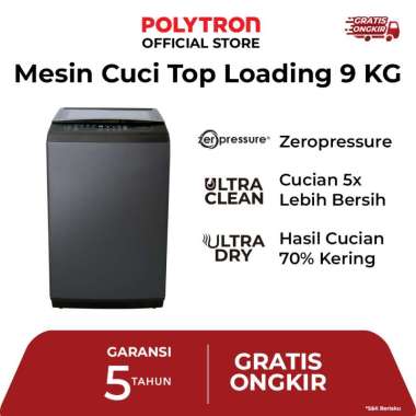 POLYTRON Mesin Cuci 1 Tabung Zeromatic Series Hijab 9 Kg - PAW 9029TY