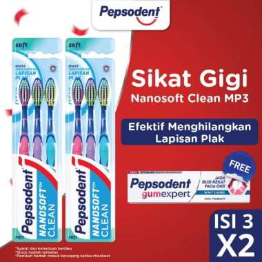 Buy 2 Pepsodent Nano Soft Sikat Gigi Multipack [3 pcs] Free Pepsodent Gum Expert Fresh Pasta Gigil [