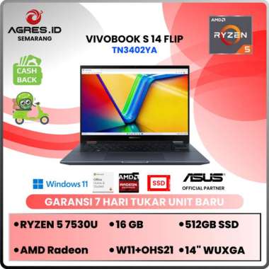 ASUS VIVOBOOK S14 FLIP TN3402YA RYZEN 5 7530U 16GB 512GB W11+OHS 14.0