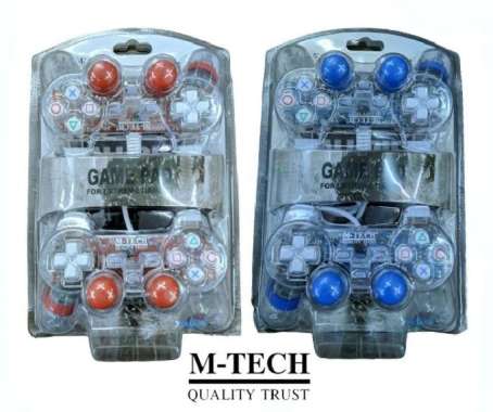 JOYSTICK DOUBLE TRANSPARANS M-TECH | STICK GAME COMPUTER