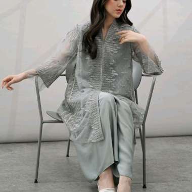 Kebaya Grey Kebaya Modern Kebaya Wisuda Kebaya Premium Setelan Kebaya