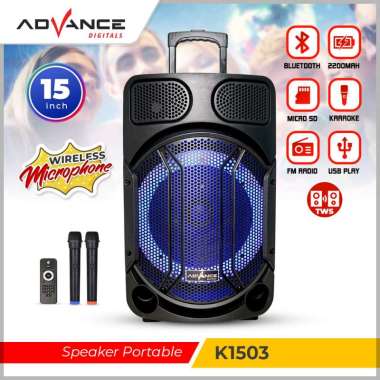 Advance Speaker Meeting Portable 15" Bluetooth K1503 + 2 Mic Wireless K1503