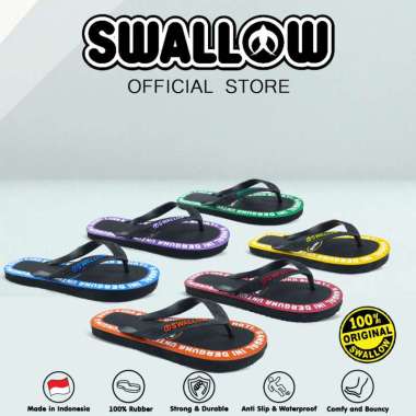 Swallow Sandal Jepit Motto - Sendal Karet Wanita Pria Anti Selip Red Uk 10