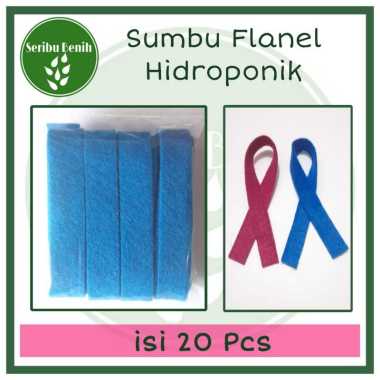 20 Pcs Sumbu Flanel Hidroponik 1,5 cm x 25 cm - Hydroponic Flannel Wick Dari Netpot ke Air AB Mix
