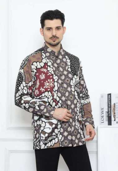 Arjuna Weda Koko Batik Pria Muslim Motif Watu Permata 97A300015 - Cokelat 3XL