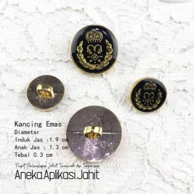 [1/2] KANCING SAFARI PERAK / KANCING JAS PERAK ANAK (1.3 CM) EMAS (11-12)