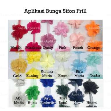 13 BUNGA APLIKASI BUNGA SIFON FRILL (1 METER) KREM