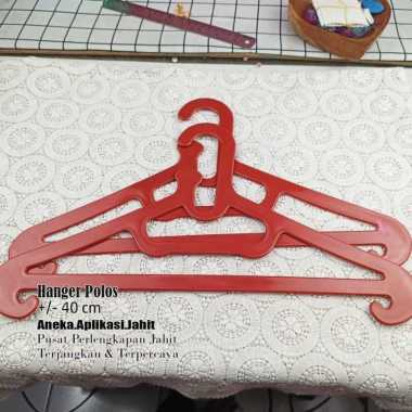 1 LUSIN HANGER / GANTUNGAN BAJU PLASTIK WARNA MERAH