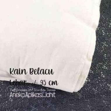 1 METER KAIN BLACU BELACU PUTIH TEBAL RAPAT LEBAR +/- 95 CM