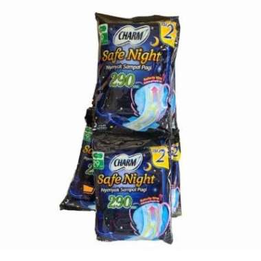pembalut malam charm safe night renceng isi 10 sachet | dengan wing