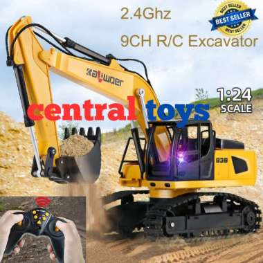 HUINA 13510 9Ch rc excavator alat berat konstruksi 1:24 kaliwoer