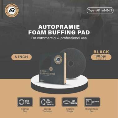 Busa Poles Mobil 5 inch - Autopramie Thin Pad Foam HITAM 90 PPI
