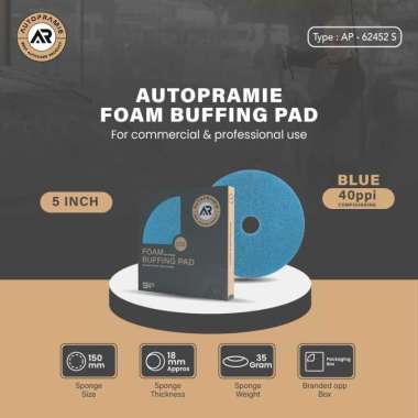 Busa Poles Mobil 5 inch - Autopramie Thin Pad Foam BIRU 40 PPI