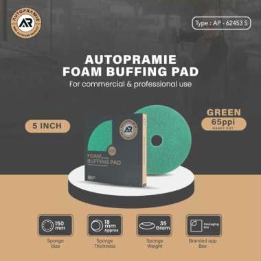 Busa Poles Mobil 5 inch - Autopramie Thin Pad Foam HIJAU 65 PPI