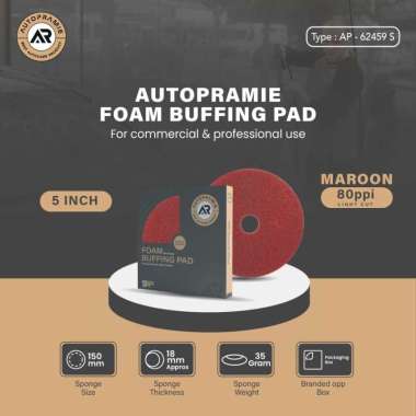 Busa Poles Mobil 5 inch - Autopramie Thin Pad Foam MAROON 80 PPI