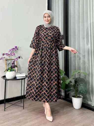 Longdress chibi square gamis panjang wanita busui dress panjang hitam manis midi dress batik dress l
