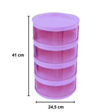 Rak Tudung Saji Portable Food Cover 4 Tingkat Penutup Makanan Insulasi Tahan Panas 4 Susun HC8716 UN