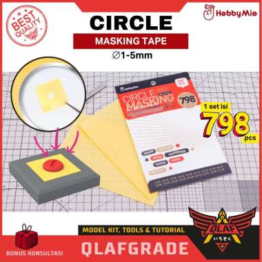 Masking Stiker Circle Hobby mio - pre cut masking stiker pita perekat kertas isolasi cat selotip luk