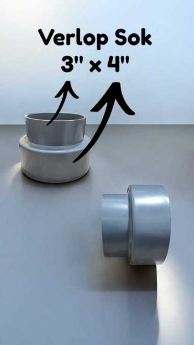 Vlok Sok 4 x 3" Inch PVC / Reducer Sock 4 x 3" Inch D / Verlop 3 x 4" In / Turunan / Increaser