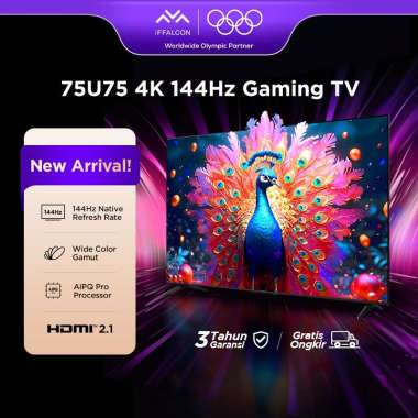 iFFALCON by TCL 75 inch U75 Series (Android 12) Smart Digital - GAMING TV - 144Hz Native Refresh Rat
