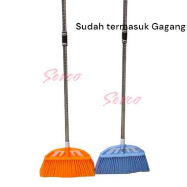 Sapu Lantai Nylon Plastik KEN/ Sapu Gagang Stainless Lembut 201